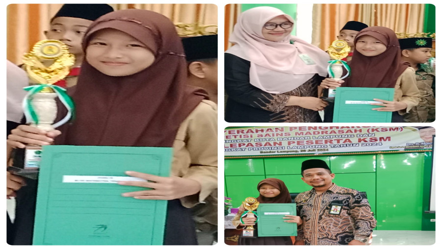 Azzahra Humaira, Siswi MIN 2 Bandar Lampung Terima Piala dan Penghargaan Juara KSM 2024