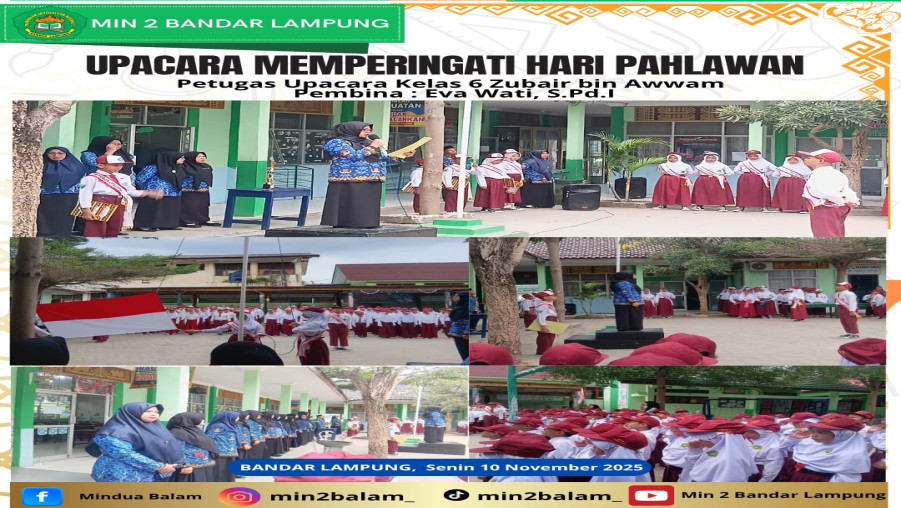 Penuh Khidmat, Ratusan Siswa MIN 2 Bandar Lampung Kenang Jasa Pahlawan 10 November