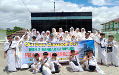 109 Siswa MIN 2 Bandar Lampung Antusias Ikuti Manasik Haji di Asrama Haji Rajabasa